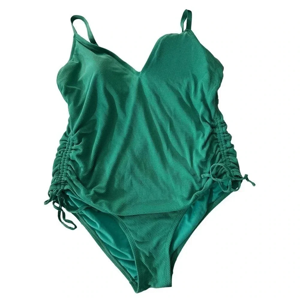 Stoney Clover Women's Green Sleeveless One-Piece Swimsuit Size 22W